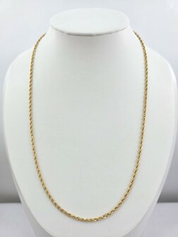 RVS Goudkleurige twisted ketting Lengte 50 cm