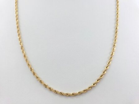 RVS Goudkleurige twisted ketting Lengte 50 cm
