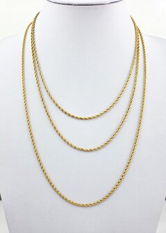 RVS Goudkleurige twisted ketting Lengte 50 cm