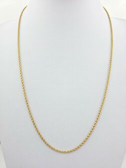 RVS Goudkleurige twisted ketting Lengte 60 cm