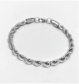 Edelstahl Silberfarbenes gedrehtes Armband, 18,19, 21 cm