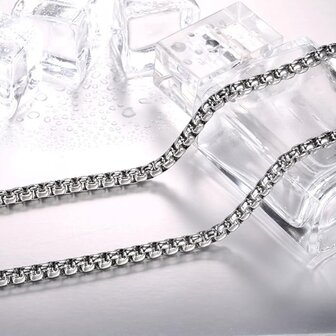 ketting L 70cm open jasseron schakels, edelstaal
