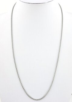 ketting L 60cm open jasseron schakels, edelstaal