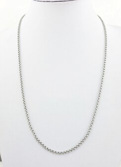 Ketting - RVS ronde schakel L 60 cm - D 2.5mm 