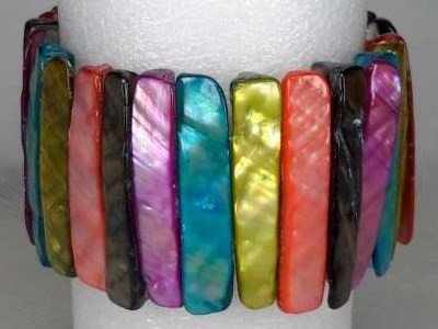 Schelp armband multi kleur.