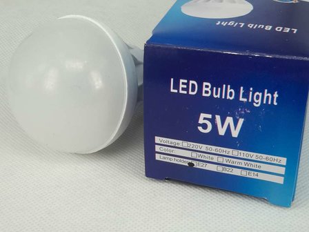 Ledlamp 5W warmwit, E27