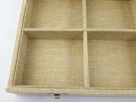 Luxe presentatie box, 12 vaks, Jute