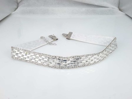 Choker Kette, strass, weiss