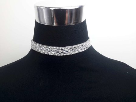 Choker Kette, strass, weiss