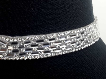 Choker Kette, strass, weiss