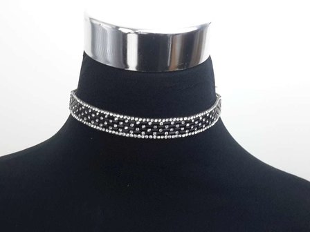 Choker Kette, strass, schwarz