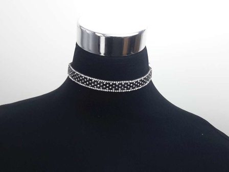 Choker Kette, strass, schwarz