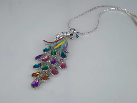 Pfau, wei&szlig;er Strass, farbige schwanz und feder