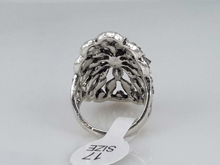 Mode-Ring mit ovalem Modell in Anthrazit Kristall. Box 50 St&uuml;cke