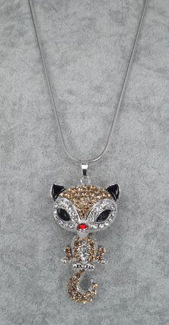 Fuchs, farbige Strass, beweglich