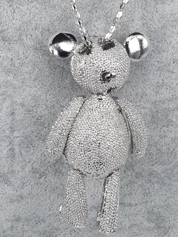 großer Teddybär, Körper farbiger facette glass, schwarz Facette augen, strass