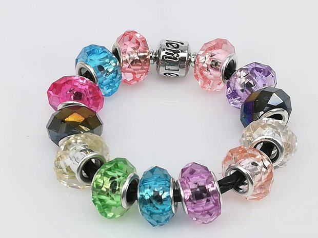 Charm pandorastyle facet Glas, purpur. pro 16 St