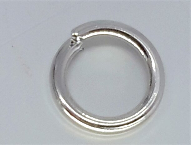 RVS Offener Ring, 7 mm, extra stark, silberfarben, pro 100