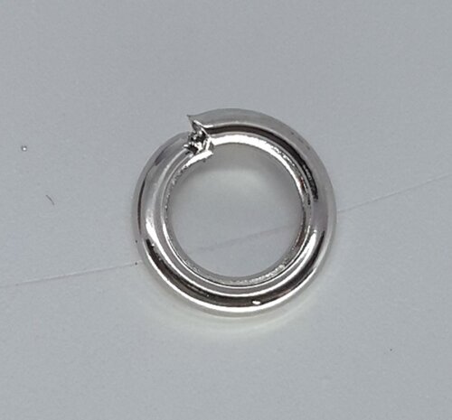 RVS Open ringetje, 5 mm, extra sterk, zilverkleurig, per 100