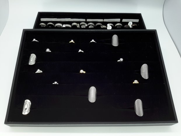 display box für Ringe oder Ohrringe, 7 Reihen