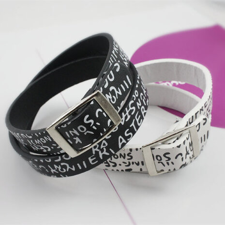 PU leren armband met tekst