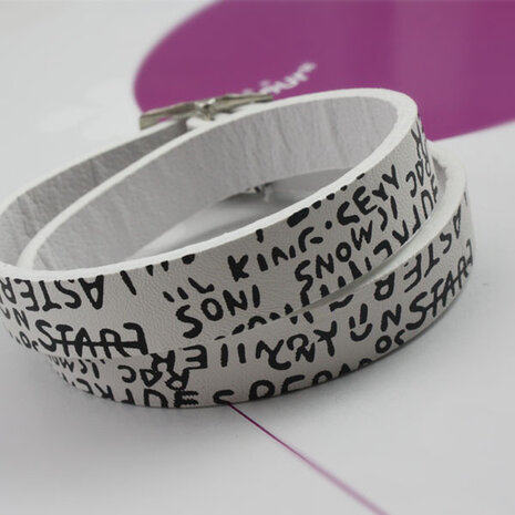 PU leren armband met tekst