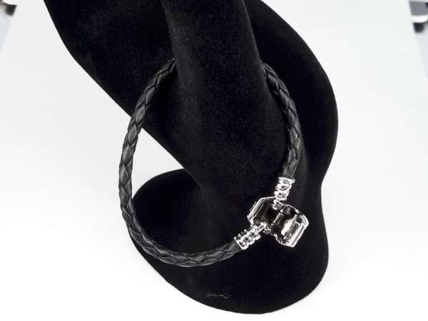 Leren armband, oa pandora & Elemento bedels