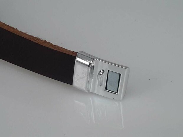 Lederarmband braun, 3 streifen, seil, Magnetverschluss