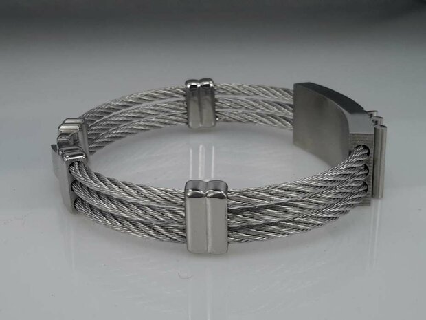 Edelstahl Armband 3 kabel, Platte, 3 Stäbe