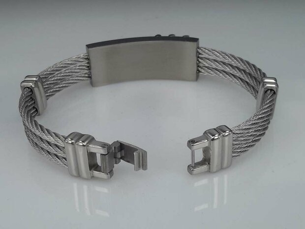 Edelstahl Armband 3 kabel, Platte, 3 Stäbe