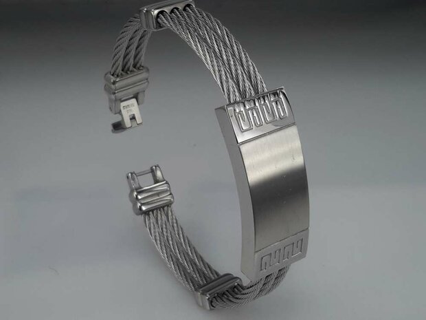 Edelstahl Armband 3 kabel, Platte, motiv