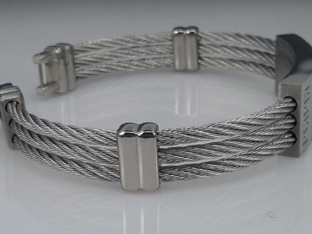 Edelstahl Armband 3 kabel, Platte, motiv