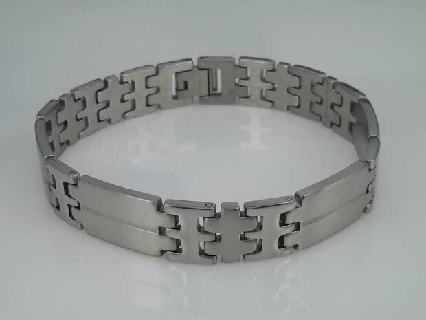 Edelstaal schakelarmband, -ǂ≡ǂ-