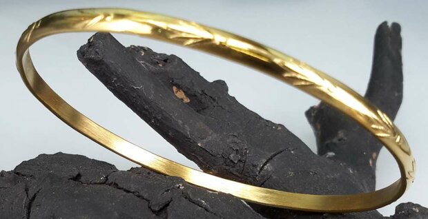 Edelstahl gold farbe blatt motive Slave Armband.
