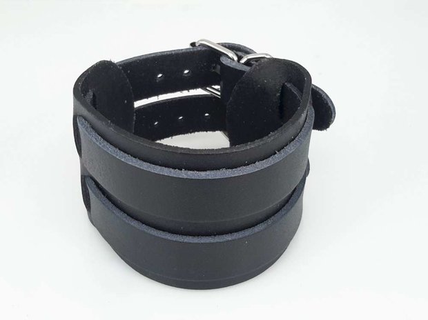 Breite Ledergürtel Armband, Schnalle, braun oder schwarz