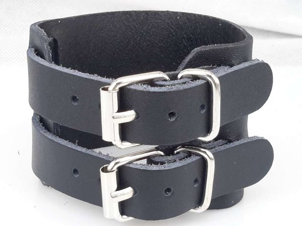 Breite Ledergürtel Armband, Schnalle, braun oder schwarz