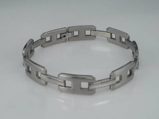 Edelstaal schakelarmband, I-I-I-