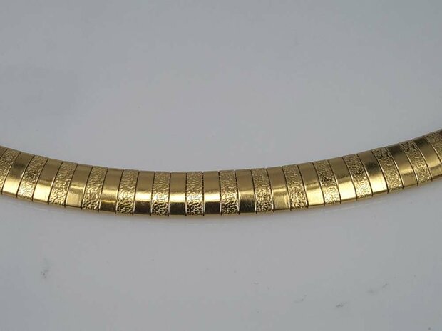 Edelstahl Omega Choker kette, poliert / Hammerschlag, goldf