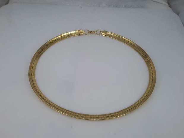 Edelstahl Omega Choker kette, poliert / Hammerschlag, goldf