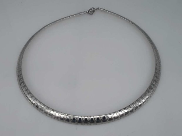 Edelstaal Omega Choker ketting, glad / hamerslag