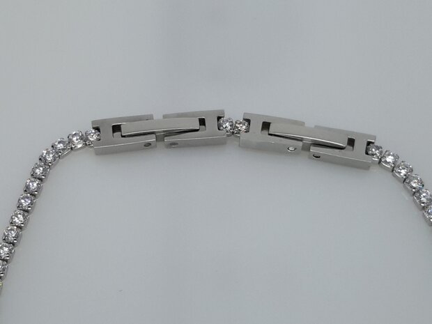 Armband, 2,4mm kubische Glieder, Zikonia, doppelte schnappverschluss, Edelstahl