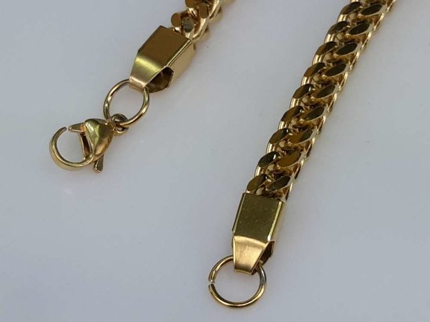 Edelstahl Gold farbe, kette/Halskette, Quadrat Gourmet- gliede. 45 cm