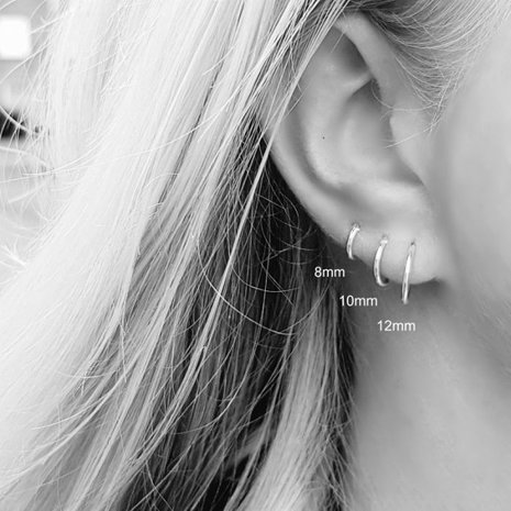 Ohrringe, Ø 30 mm, mit zirkoniahänger, Edelstahl