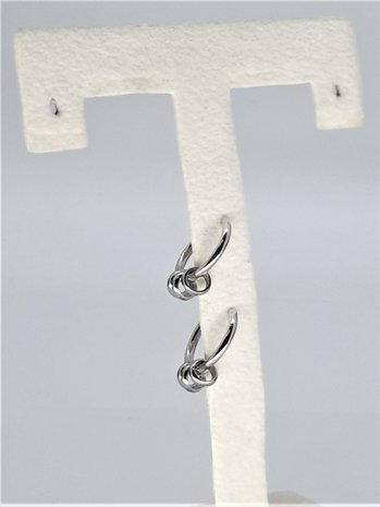 Ohrringemit Federverschluss, Ø 30 mm, 3 decoringe, Edelstahl