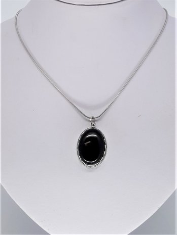 Onyx, Edelstein Oval hänger