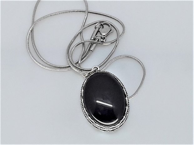 Onyx, Edelstein Oval hänger