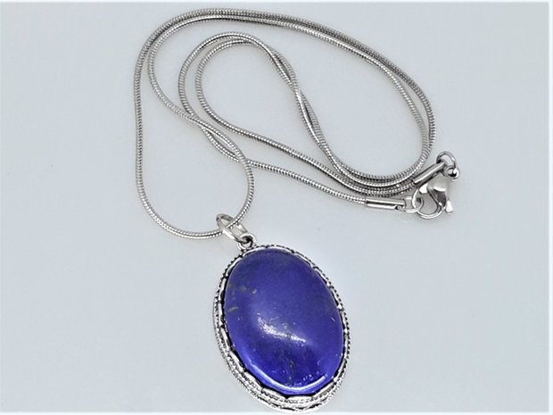 Anhänger, Lapislazuli Oval, quarz edelstein