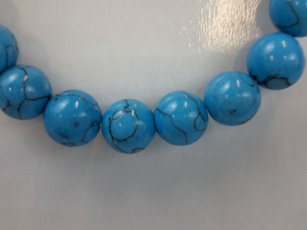 Armband Türkis blau 18 Perlen