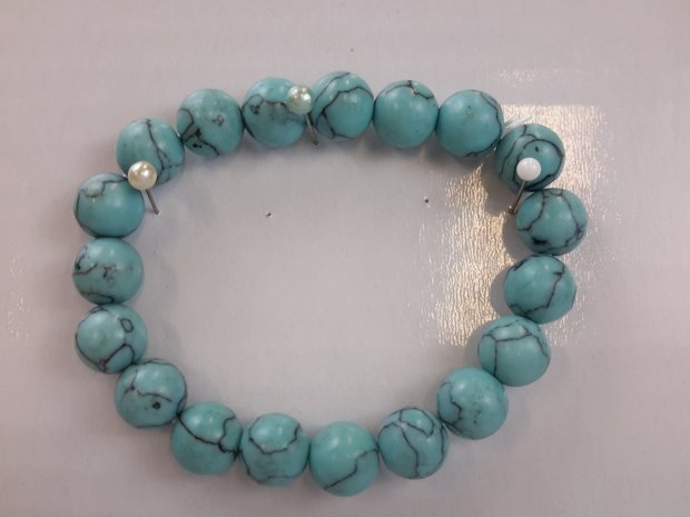 Armband Türkis grünblau 19 Perlen
