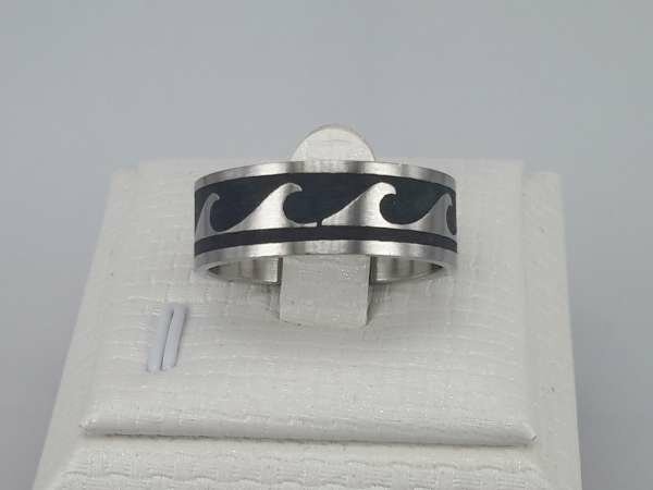 Edelstahl Ringe breit, wellen, box 36st